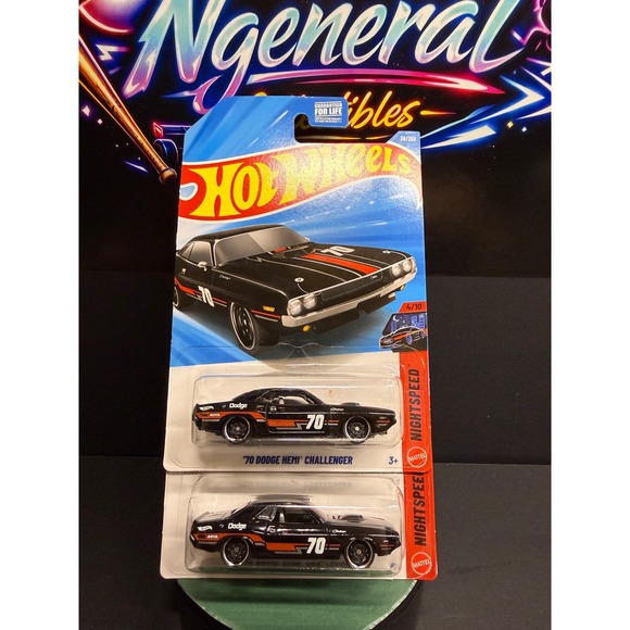 Hot Wheels Other - Hot Wheels 70 Dodge Hemi Challenger Nightspeed Black 38/250 Lot of 2 2026 Mattel